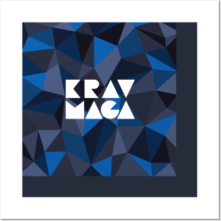 Krav Maga Blue Geometric Blocks Posters and Art